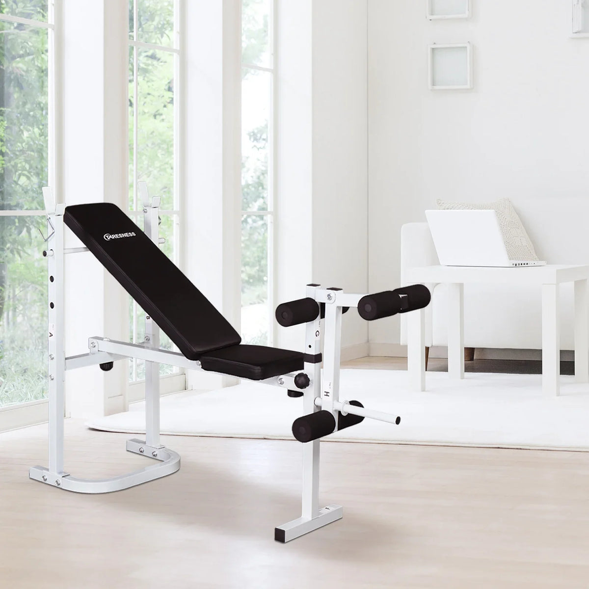 Winado Adjustable Olympic Weight Bench, with Sizequat Rack