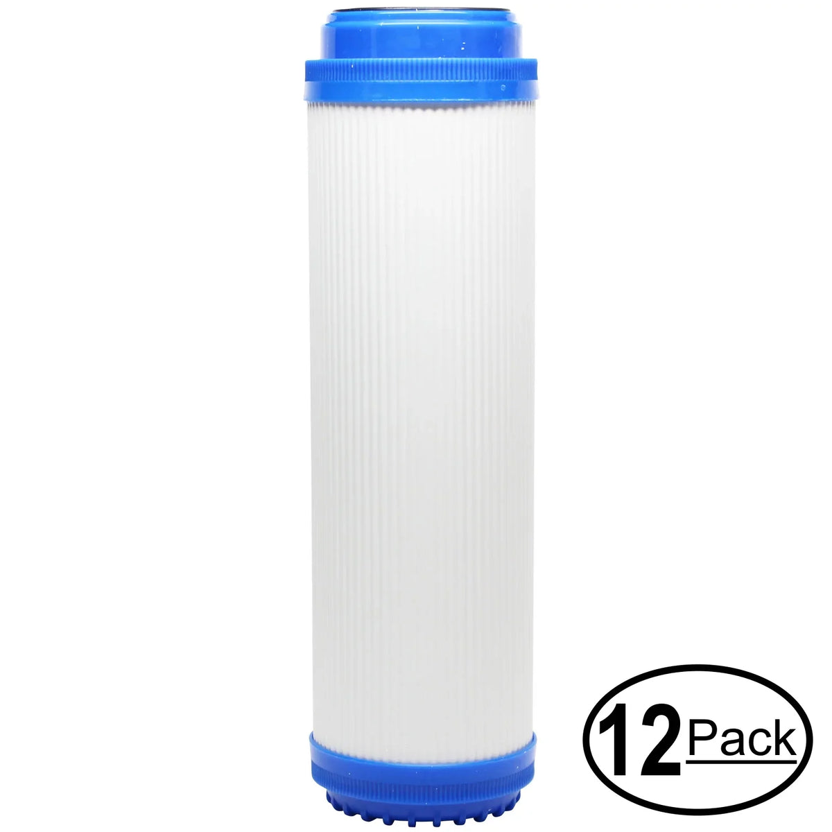 12-Pack Replacement for H2O Distributors H2O-RUSize-300 Granular Activated Carbon Filter - Universal 10-inch Cartridge for H2O Distributors H2O RUSize-300 Triple Under Sizeink Filter - Denali Pure Brand