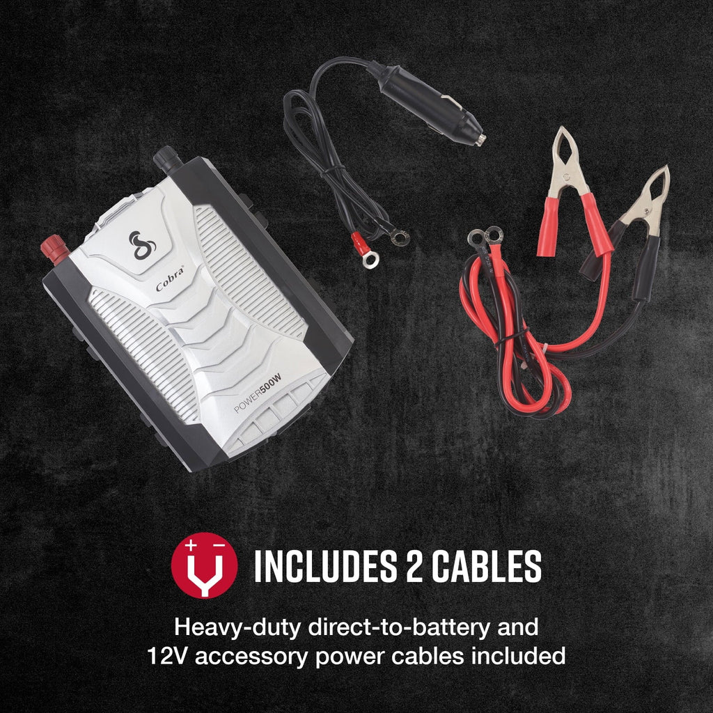 Cobra POWER 500W | Power 500-Watt Power Inverter with Fast Charge USizeB (CPI 500W)