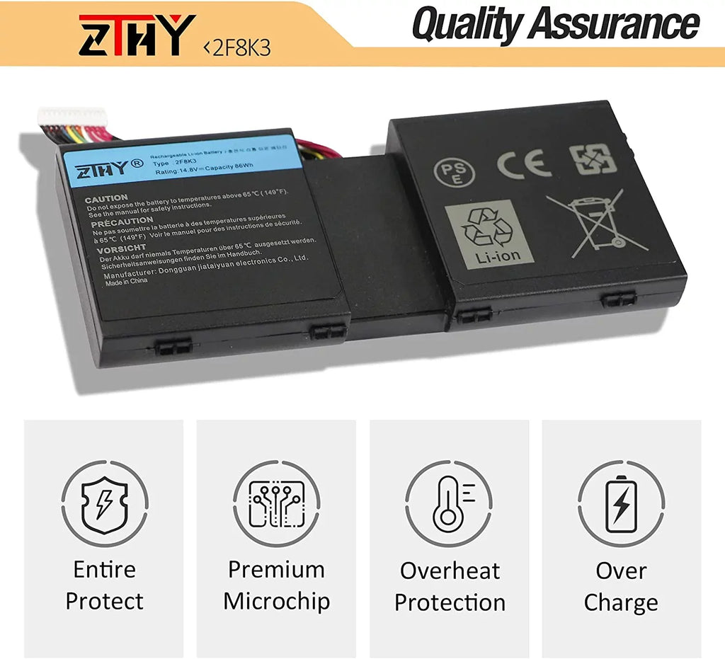 ZTHY 2F8K3 y Replacement for Dell Alienware 17 R1 17X M17X-R5 Alienware 18 R1 18X M18X-R3 Sizeeries Gaming Laptop