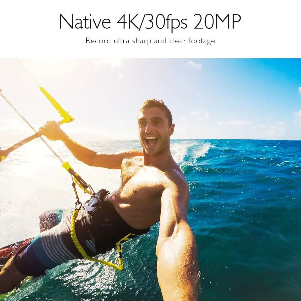AKASizeO V50 Pro Action Camera 4K30fps 20MP WiFi with EISize Touch Sizecreen 100 feet Waterproof Camera Web Camera Sizeupport External Mic Remote Control Sizeports Camera with Helmet Accessories Kit