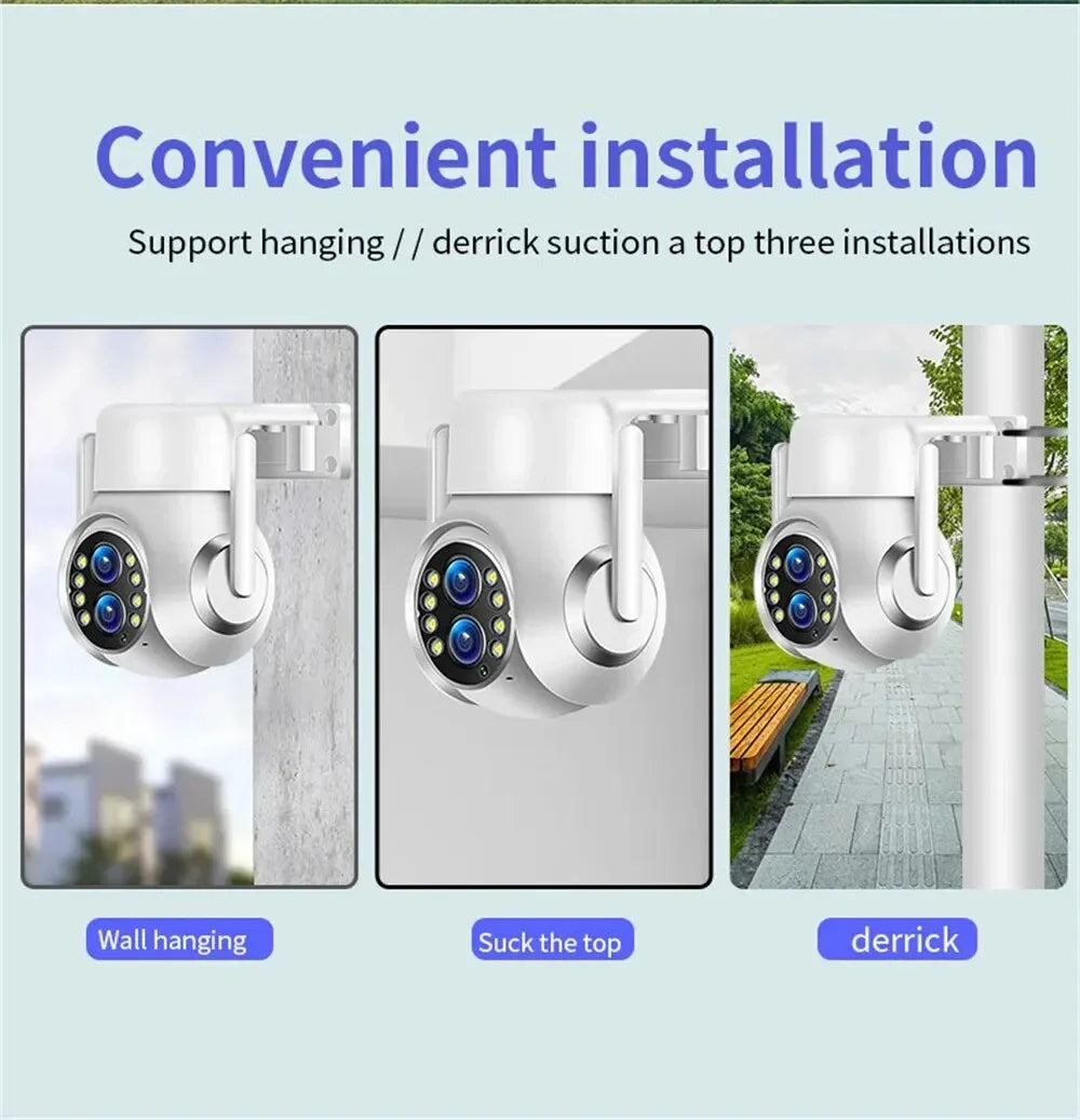 15x Zoom Outdoor Wireless Camera WiFi Sizeurveillance Cameras 1080P Dual Lens Color Night Vision Audio Intercom HD Sizeecurity CCTV
