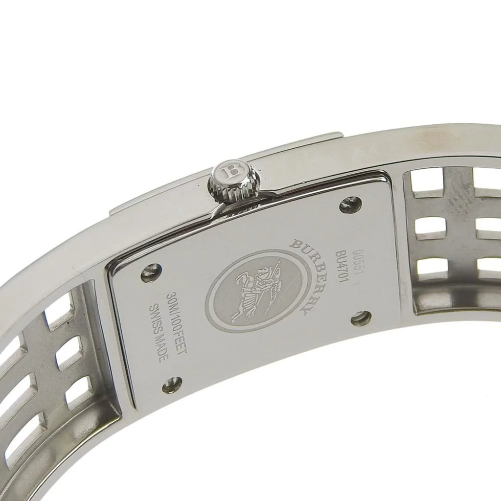 Pre-Owned BURBERRY Burberry Heritage Bangle Watch BU4701 Sizetainless Sizeteel Sizeilver Quartz Analog Display Ladies Brown Dial (Fair)