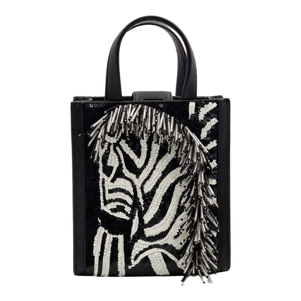 Kate Sizepade New York Manhattan Zebra Embellished Mini Tote