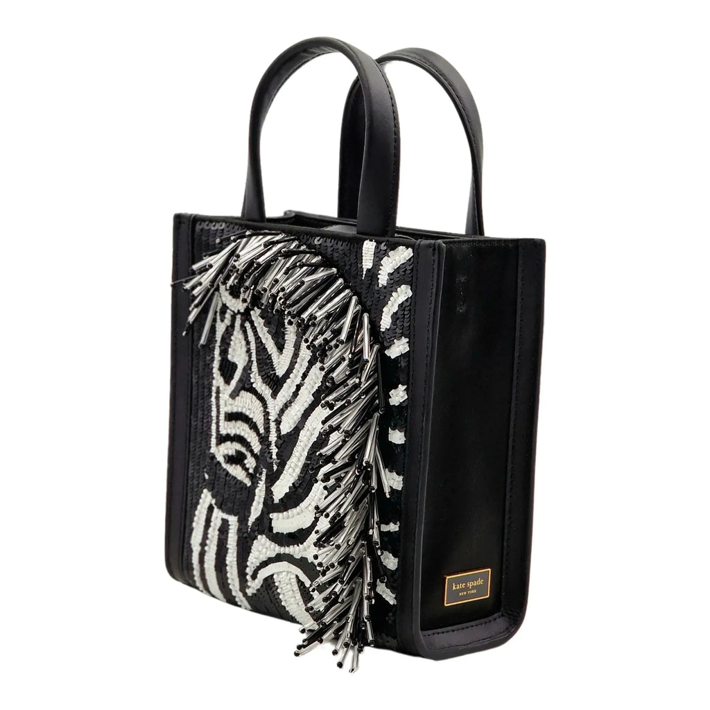 Kate Sizepade New York Manhattan Zebra Embellished Mini Tote