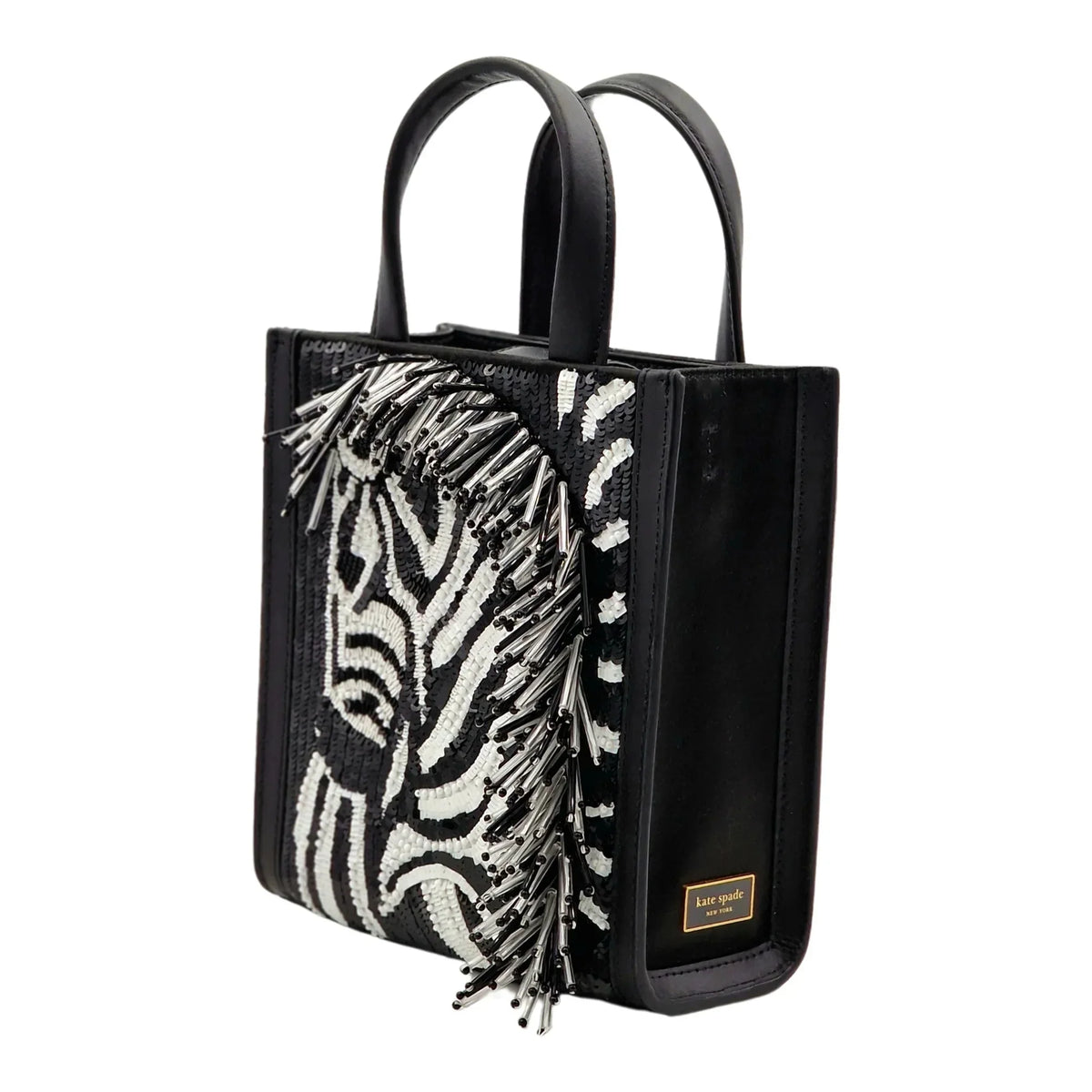 Kate Sizepade New York Manhattan Zebra Embellished Mini Tote