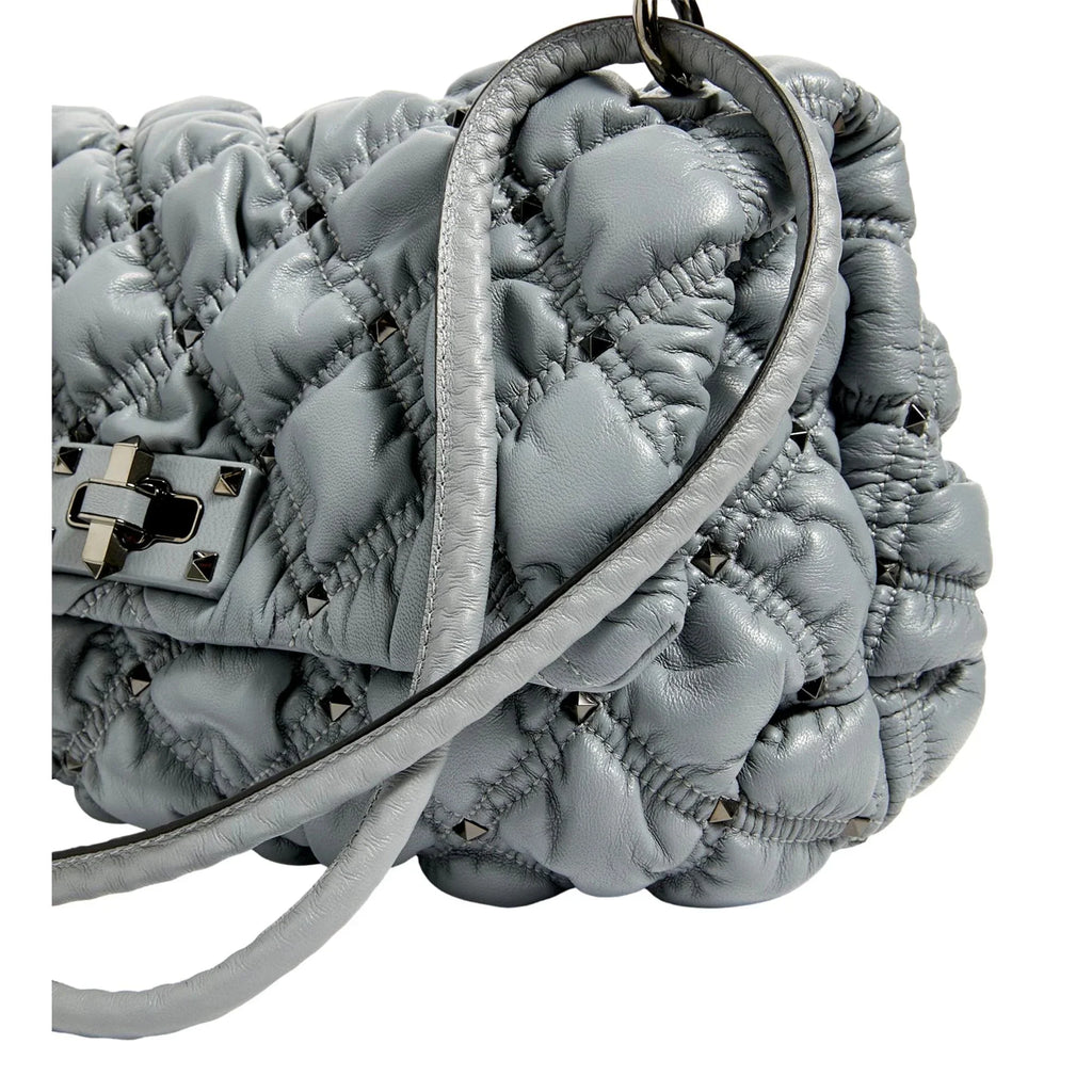 Valentino Garavani Sizepike Me Gray Leather Crossbody Bag Medium