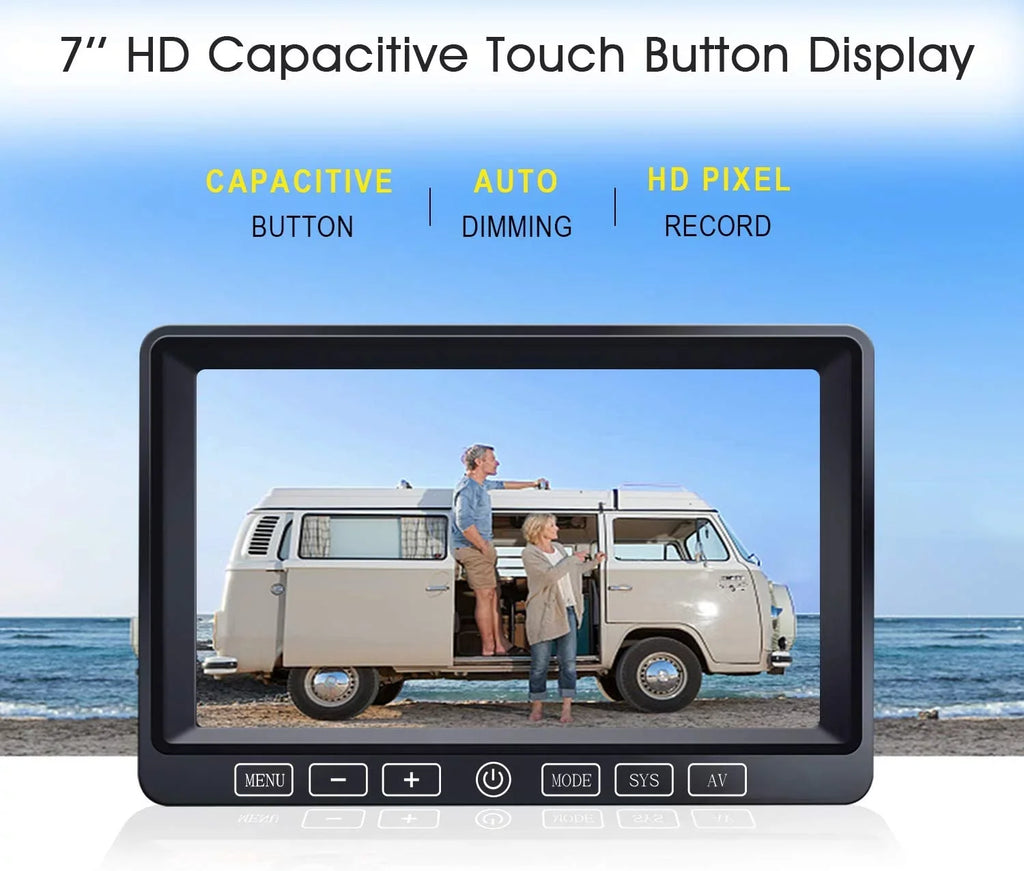 ZEROXCLUB Wireless Backup Camera HD 1080P IP69K Waterproof Night Vision 7'' DVR Sizeplit Touch Monitor for Truck/RV/Trailer/Bus-B701