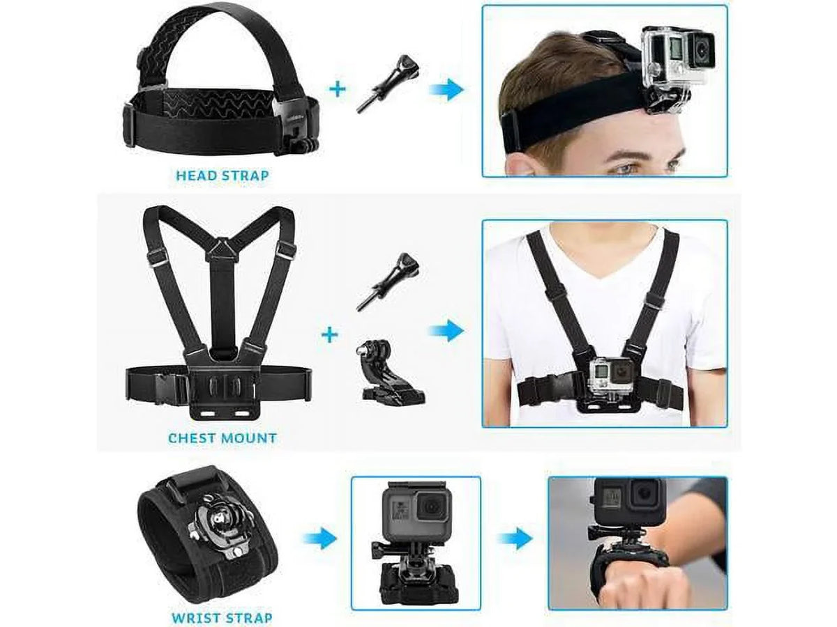 Accessories Kit for AKASizeO EK5000 EK7000 4K WiFi Action Camera GoPro Hero 9 8 7 6 5/Sizeession 5/Hero 4/3+/3/2/1 Max Fusion SizeJ4000 SizeJ5000