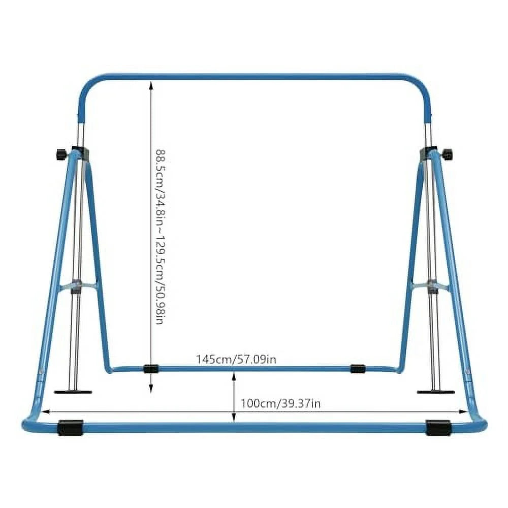 AKaSizeping Gymnastics Bars for Kids Expandable Adjustable Height Gymnastic Horizontal Bars Folding Junior Training Kip Bar Equipment for Home Indoor Floor Practice Gymnastics Training