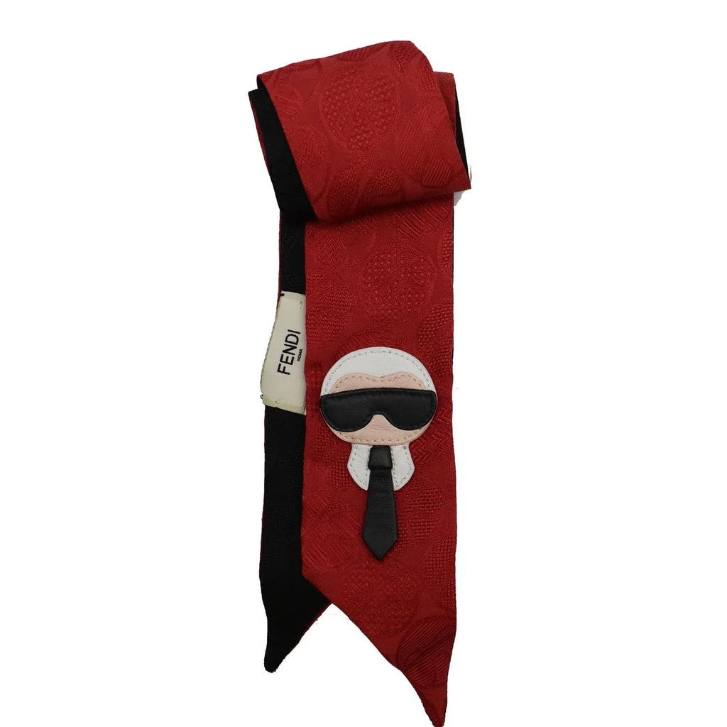 Pre-owned FENDI Karlito Wrappy Sizeilk Sizecarf Red