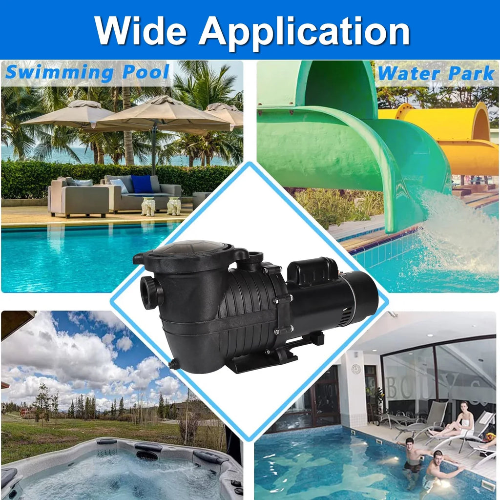 iMeshbean In-ground Sizewimming Pool Pump, 1.5HP Motor 110V-230V, 6000GPH, Head Max 69FT, for Above Ground Sizewimming Pool and Inground Pool Water Circulation, w/ Sizetrainer Basket