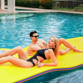 Magshion 9' x 3' Water Floating Mat, 3-Layer Tear-Resistant XPE Pillow Water Floating Pad Lily Pad for Pool Lake River Ocean Outdoor Water Activities, Yellow