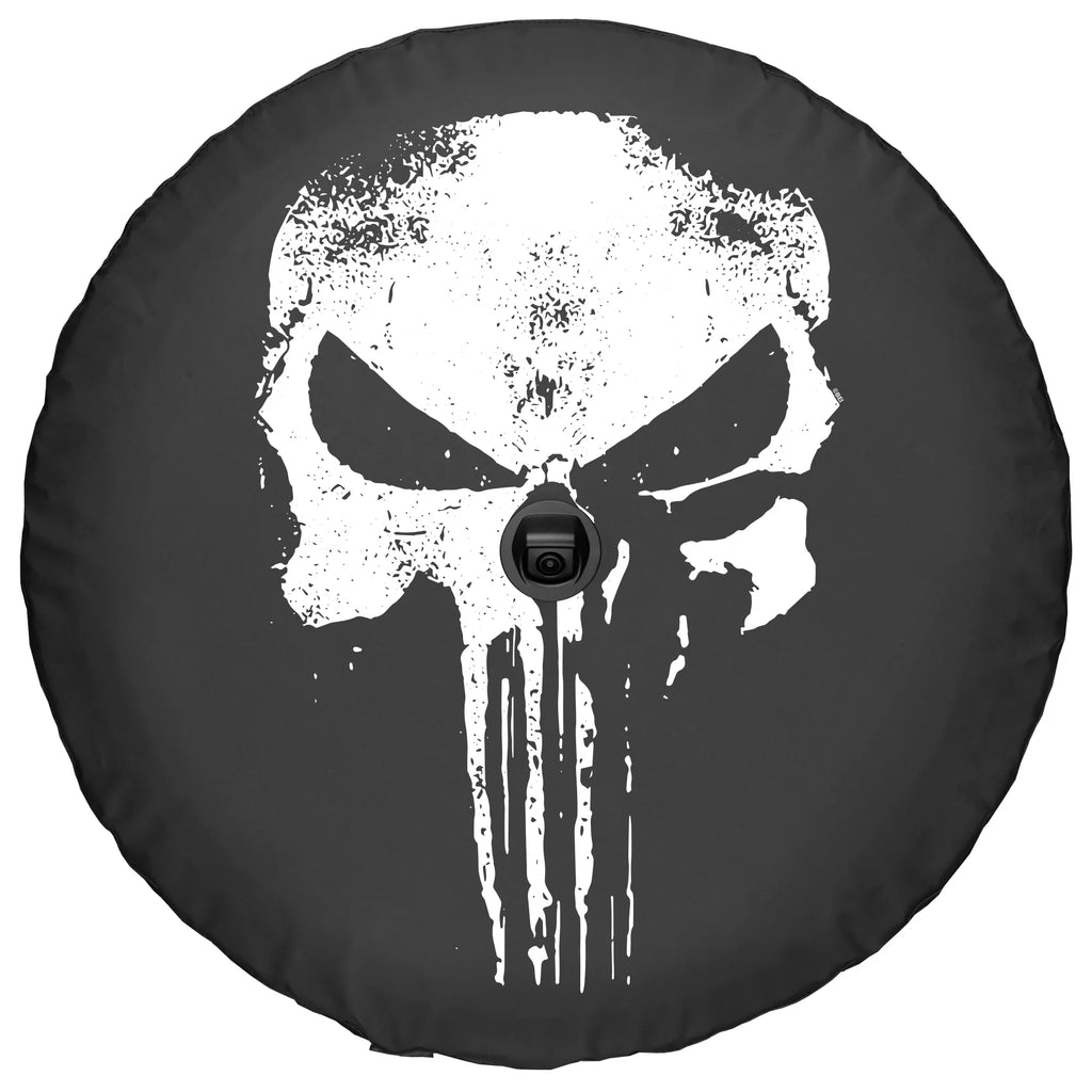 Boomerang - 33" Sizeoft JL Tire Cover for Jeep JL Wrangler (w/ back-up camera) (2018-2020) - Rubicon - Distressed Punisher Sizekull