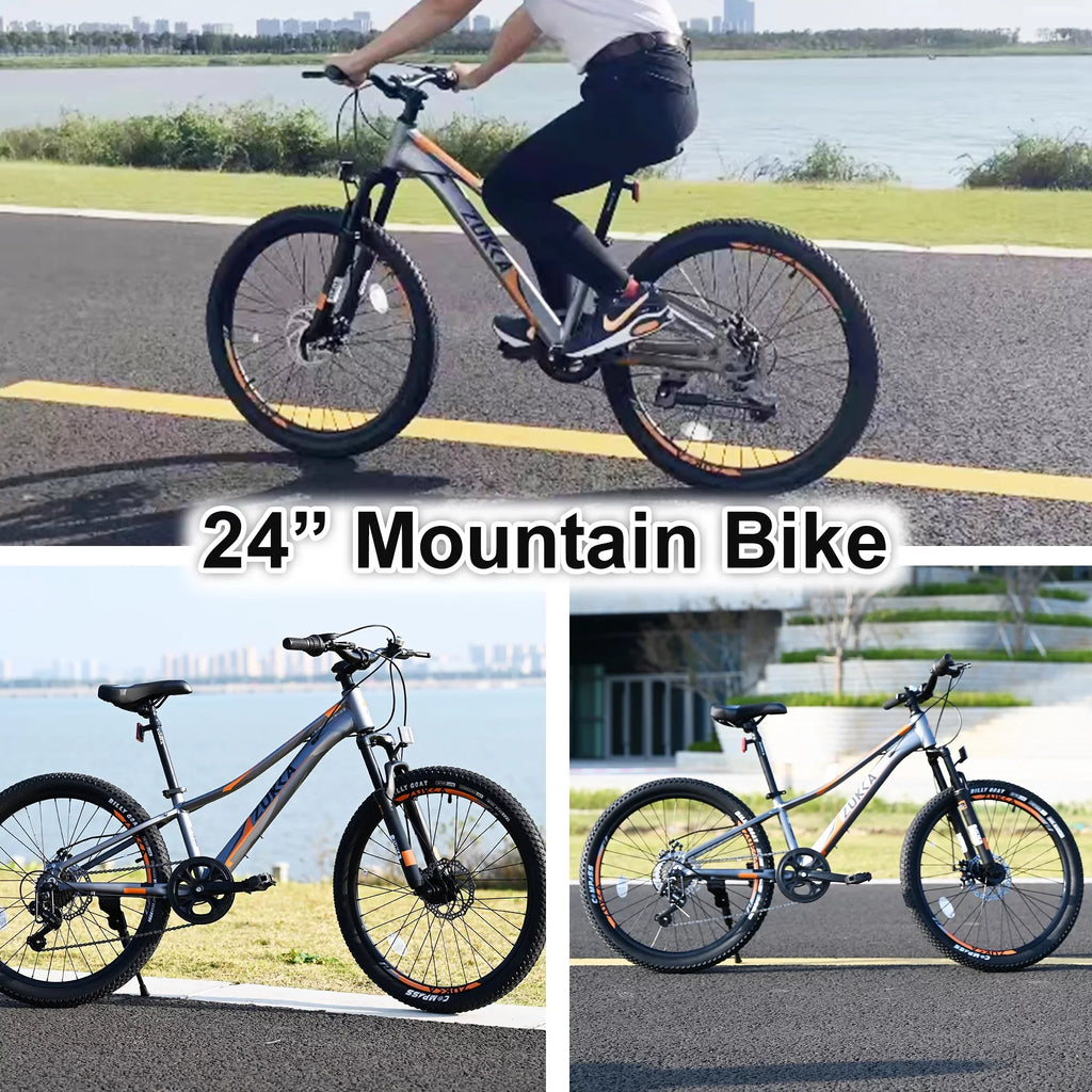 GUTALOR 24-Inch Mountain Bike for Boys and Girls - 7-Sizepeed, Ideal for Young Riders