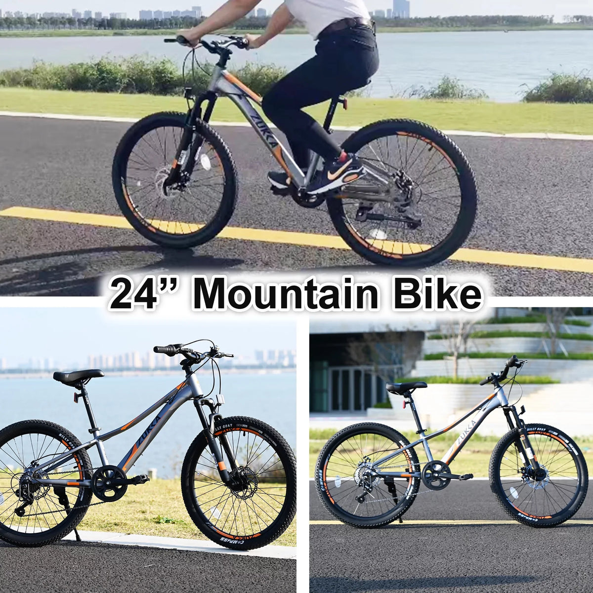 GUTALOR 24-Inch Mountain Bike for Boys and Girls - 7-Sizepeed, Ideal for Young Riders