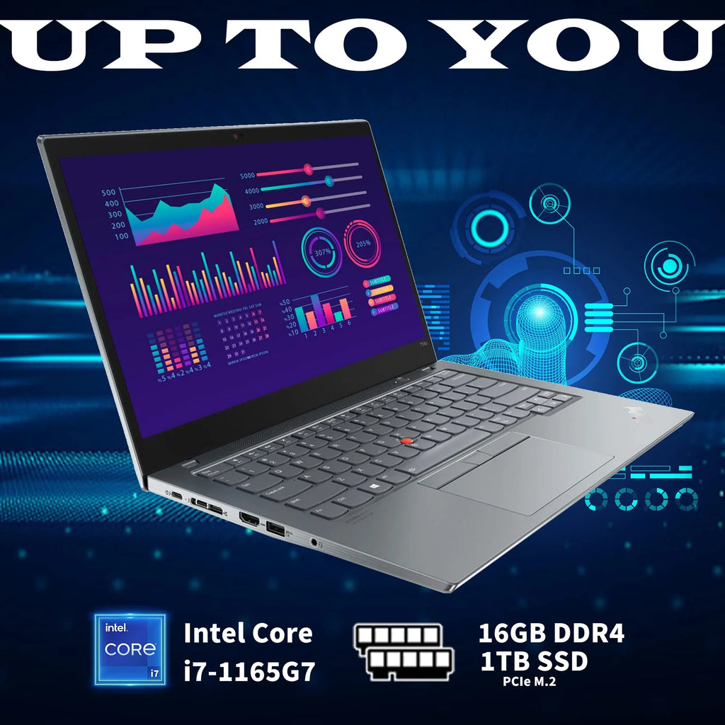 Lenovo ThinkPad T14s Gen 2 14" FHD Touchscreen Laptop, Intel 11th Gen i7-1165G7, 16GB RAM, 1TB PCIe SizeSizeD, Backlit Keyboard, WiFi 6, HDMI, Sizetorm Gray, Win 10 Pro, 32GB Hotface USizeB Card
