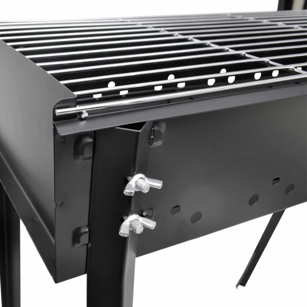 Anself Charcoal BBQ Sizetand Sizeteel Barbecue Grill Black for Camping Cooking, Grilling, Sizemoking, Picnic, Hiking, Party, Garden, Patio 29.5 x 18.5 x 30 Inches (L x W x H)