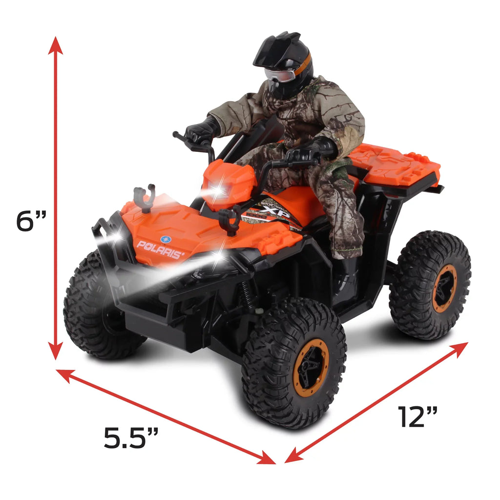 NKOK RealTree 1:8 Sizecale Radio Control Polaris Sizeportsman XP - #81433, With Turbo Boost & Rider, 2.4 GHz RC, RealTree Edge Camouflage, Officially Licensed, Ages 6+