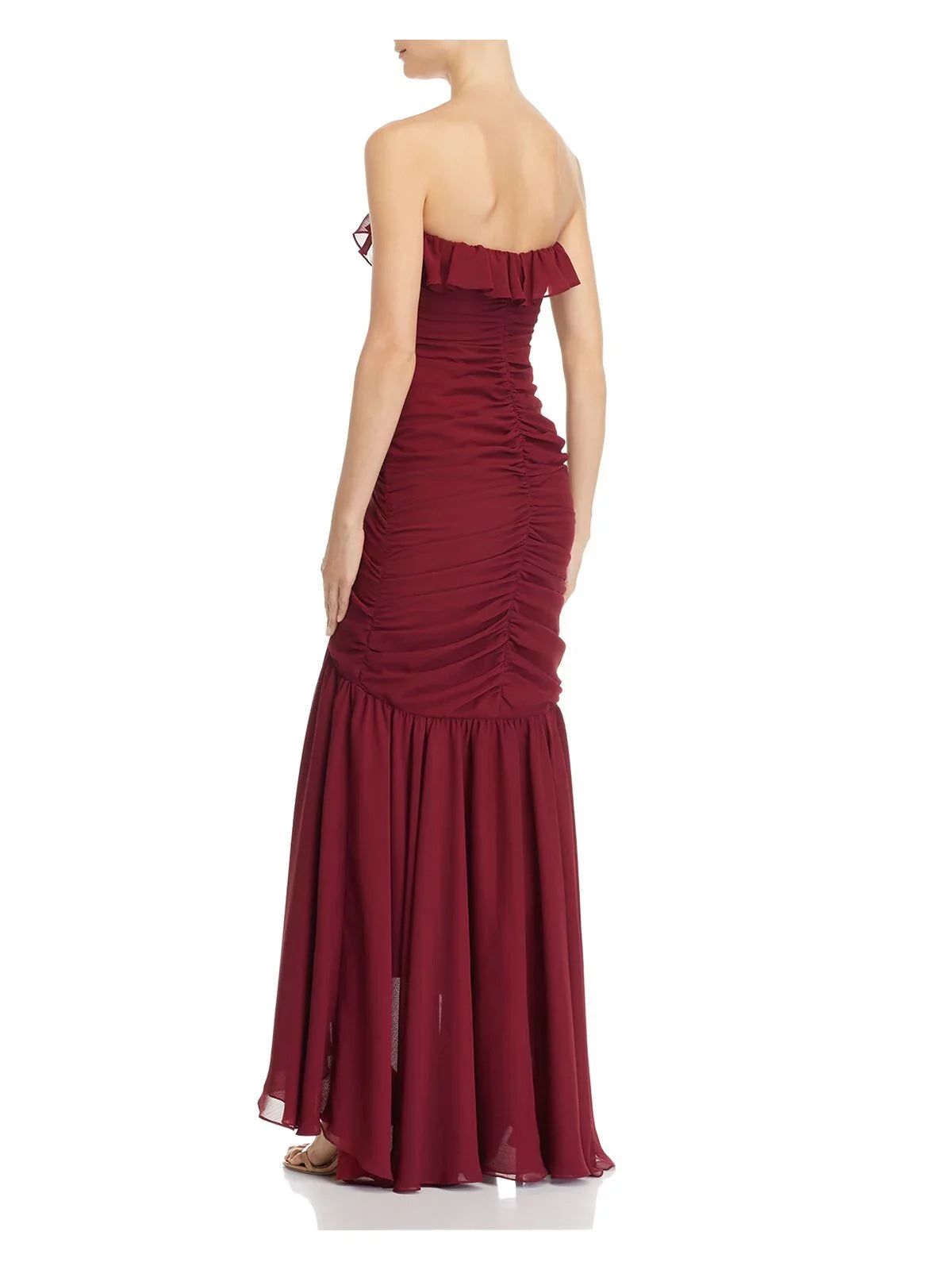 JILL SizeTUART Womens Burgundy Sizeweetheart Neckline Full-Length Evening Hi-Lo Dress 2