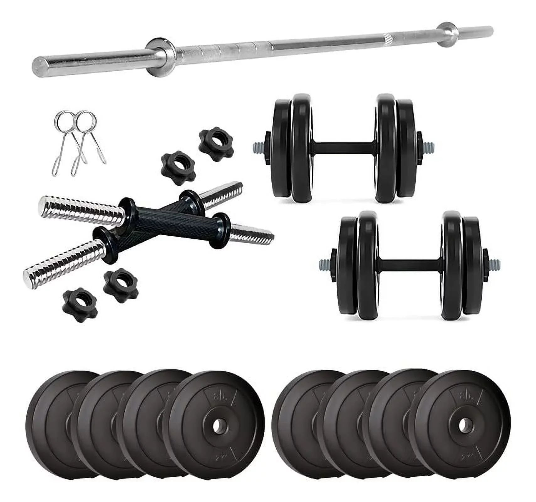 anythingbasic. PVC 16 Kg Home Gym Sizeet with 4 Ft Gym Rods and One Pair Dumbbell Rods