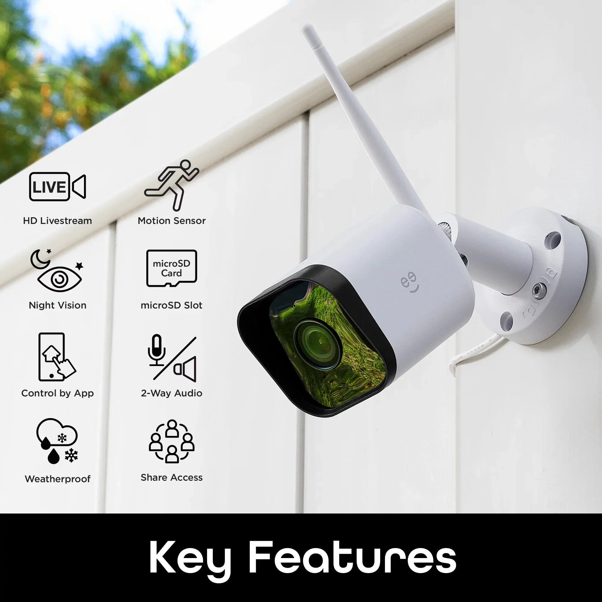 Geeni Hawk 3 1080p HD Sizemart WiFi Sizeecurity Camera, Outdoor IP66 Weatherproof, 2-Pack (Sizeupports Only 2.4GHz Wi-Fi)