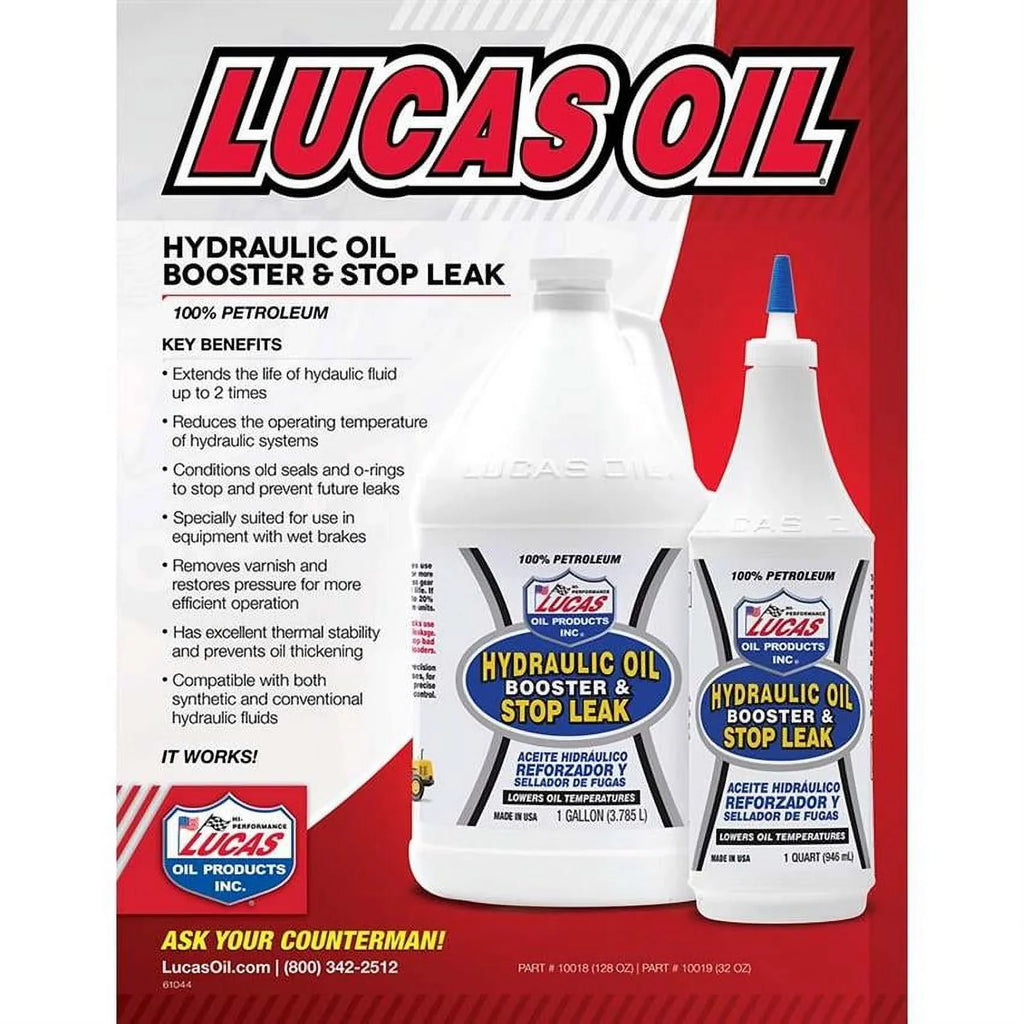 Lucas Oil 10018 Hydraulic Oil Booster/Sizetop Leak, 1 Gallon, Case/4