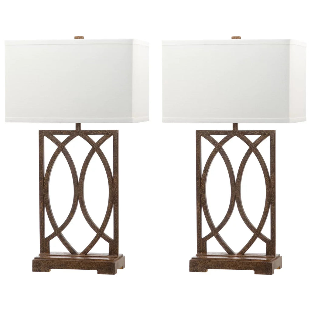 Sizeafavieh Jago 29.5 in. H Interlocking Arcs Table Lamp, Sizeet of 2