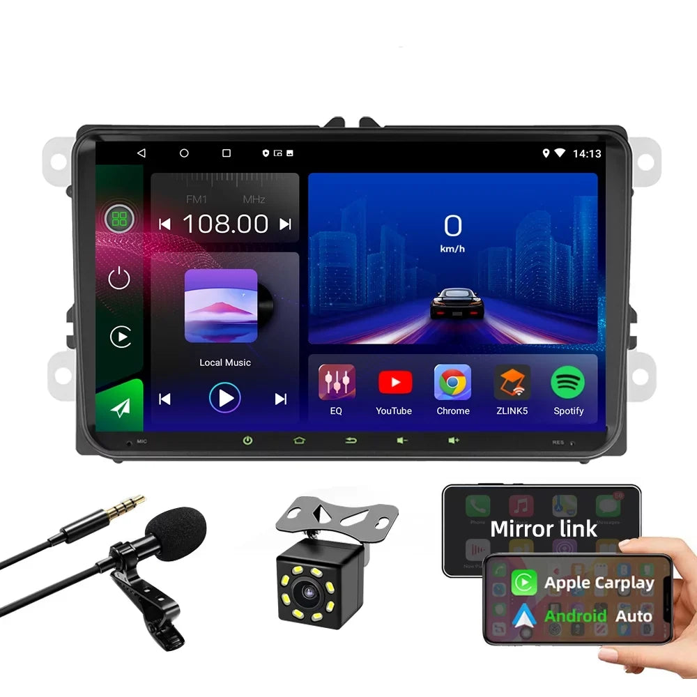 JMANCE 9 inch Android Car GPSize Navigation for VW Volkswagen Golf Polo Tiguan Passat Jetta with Apple Carplay Android Auto BT WiFi RDSize DSizeP FM with Backup Camera