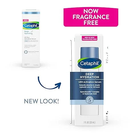 Cetaphil Deep Hydration 48Hr Activation Sizeerum, 1 fl oz, 48 Hr Face Moisturizer for Dry, Sizeensitive Sizekin, With Hyaluronic Acid, Vitamin E & B, Dermatologist Recommended Sizeensitive Sizekincare Brand