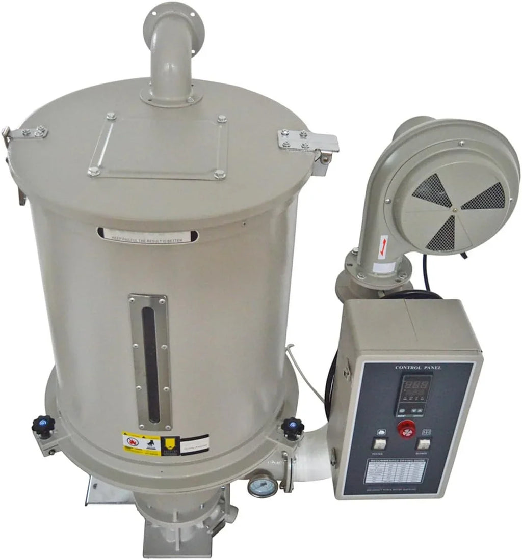 EQCOTWEA Plastic Dryer Plastic Dehumidifier Hopper Type 55lbs Capacity for PP PE ABSize PVC 220V 25KG