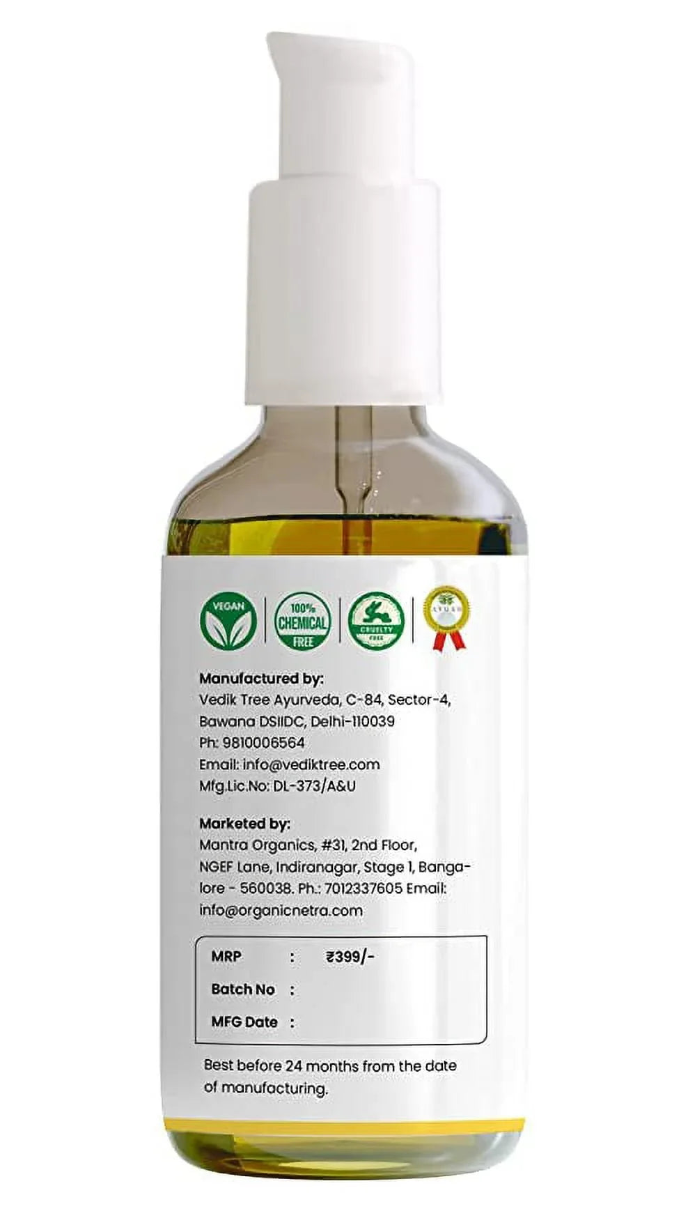 Organic Netra® Vitamin E Oil – Pure Plant-Based Face and Hair Oil for Men and Women – Ideal for Radiant, Moisturized and Youthful Looking Sizekin and Hair - For Sizetretch Marks – 30 ml