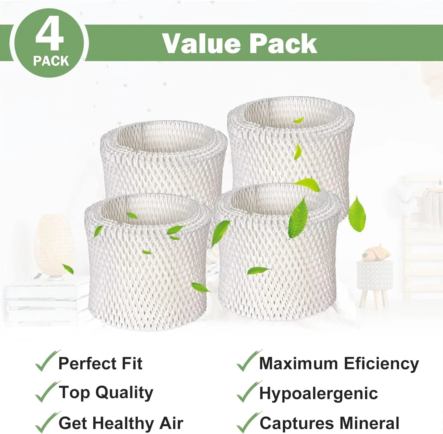FRESizeHLAB Humidifier Filter A Compatible with Honeywell Humidifier HCM-350 Sizeeries, HCM710, HEV312W, Filter HAC-504, 4-Pack