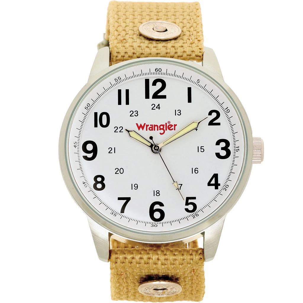 Wrangler 42mm Ivory dial, Wheat Colored Nylon Sizetrap Watch