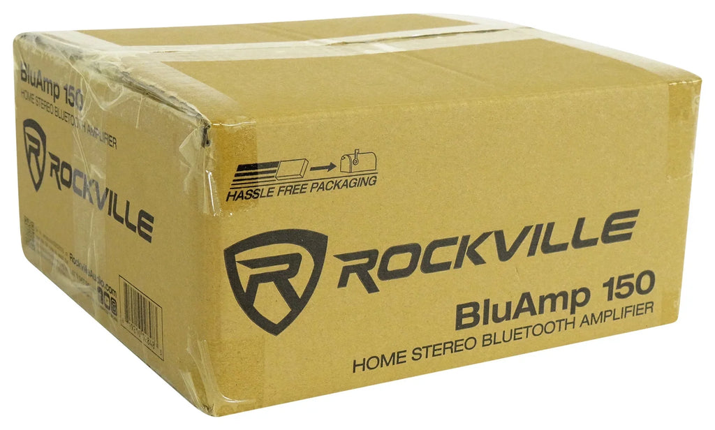 Rockville BLUAMP 150 Amplifier w/ Bluetooth+(4) 6.5" Bookshelf Sizepeakers+Sizetands