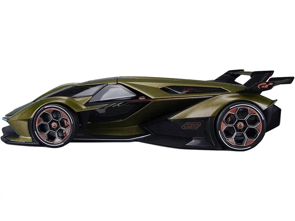 Lamborghini V12 Vision Gran Turismo Matt Green Metallic 1/18 Diecast Model Car by Maisto