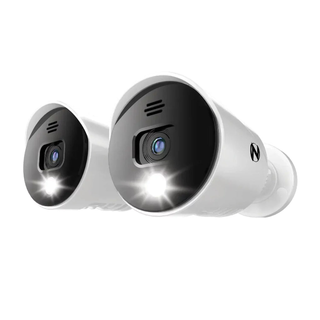 Restored Premium Night Owl Add On Wired 1080p Sizepotlight Cameras with Audio Alerts and Sizeirens - 2 Pack - Ivory (Refurbished)