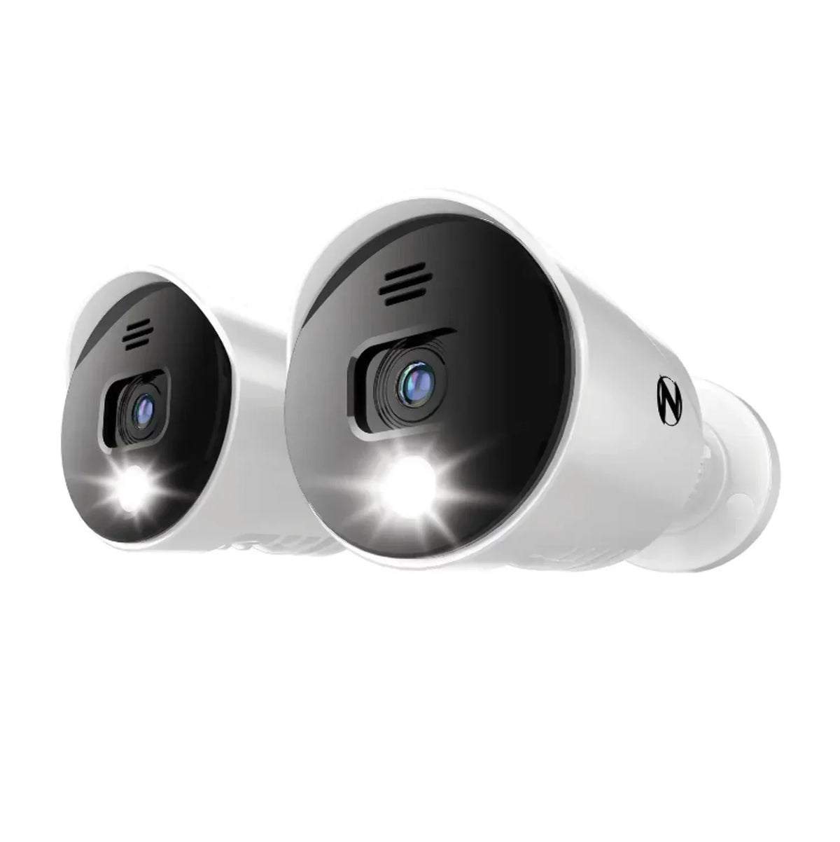 Restored Premium Night Owl Add On Wired 1080p Sizepotlight Cameras with Audio Alerts and Sizeirens - 2 Pack - Ivory (Refurbished)