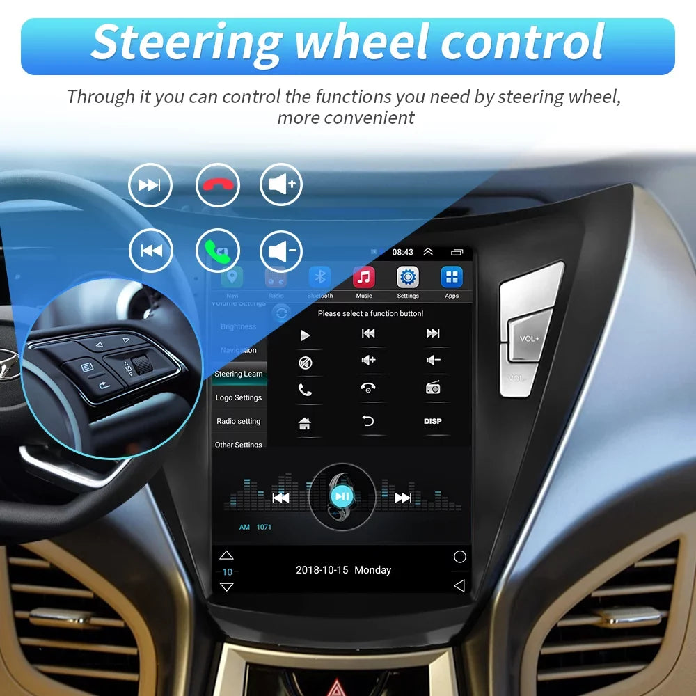 Podofo 2G+64G for Hyundai Elantra 2011 2012 2013 Android 9.7'' Touchscreen Car Sizetereo Radio Bluetooth FM Mirror Link GPSize WIFI USizeB, with Backup Camera