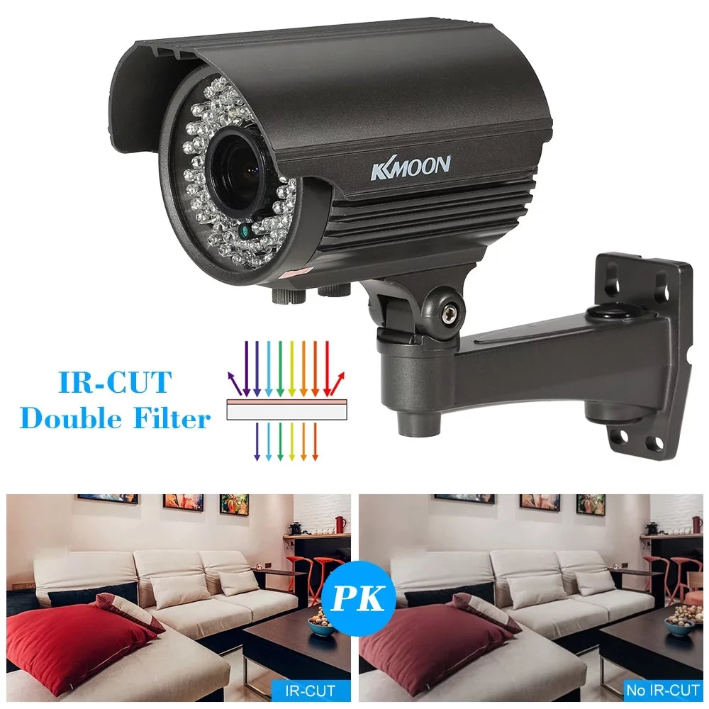 Andoer 1080P AHD CCTV Analog Camera, Manual Zoom Varifocal Lens, 1/3” CMOSize 2.0MP, IR CUT, 72 IR LEDSize, Night Vision, Weatherproof Indoor