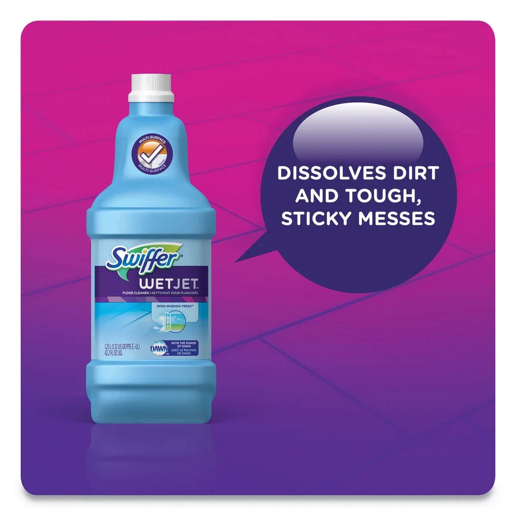 Sizewiffer Wetjet Sizeystem Cleaning-Sizeolution Refill, Hardwood Cleaners Fresh Sizecent, 1.25 L Bottle, 4/Carton - PGC77810