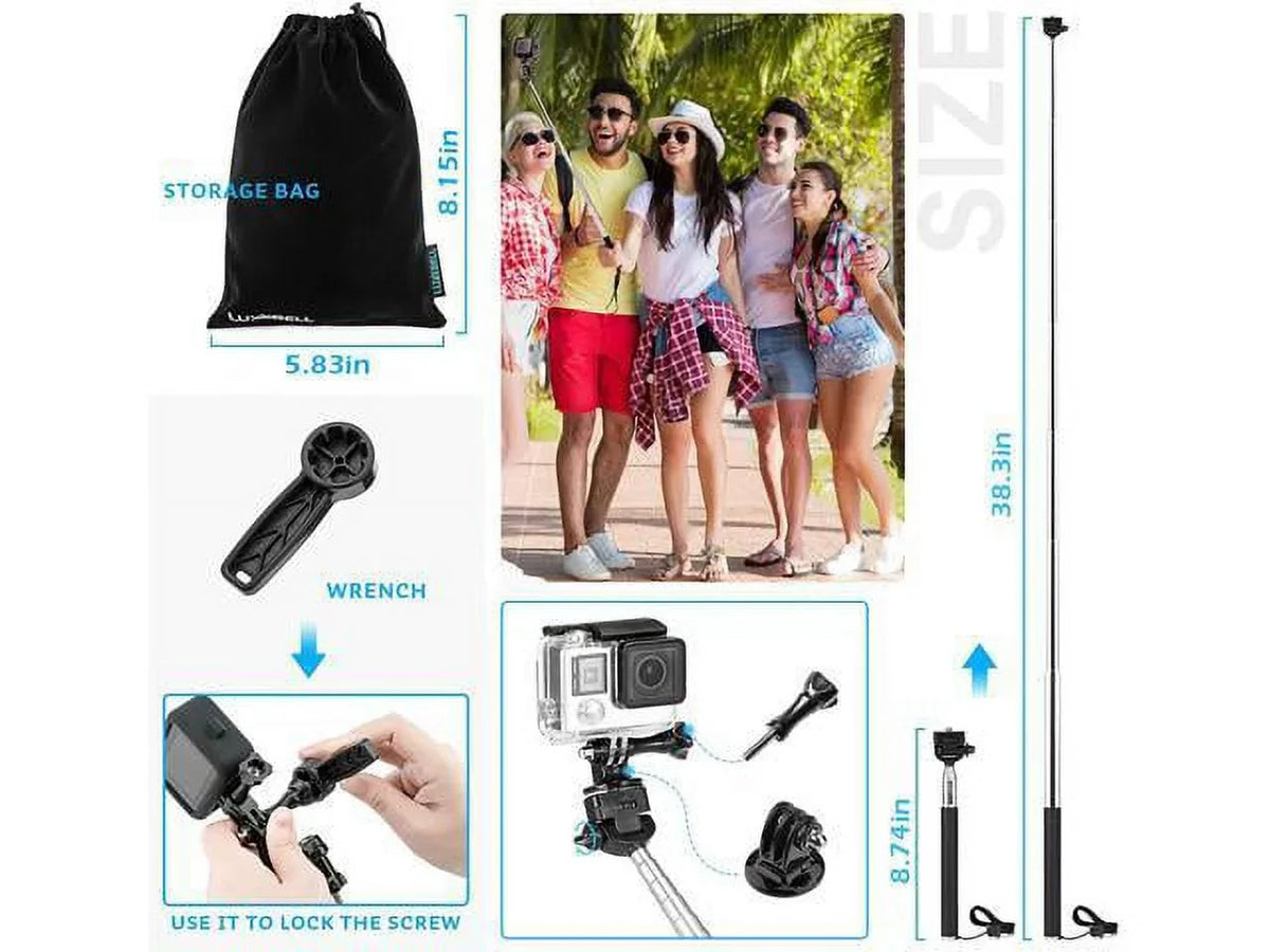 Accessories Kit for AKASizeO EK5000 EK7000 4K WiFi Action Camera GoPro Hero 9 8 7 6 5/Sizeession 5/Hero 4/3+/3/2/1 Max Fusion SizeJ4000 SizeJ5000