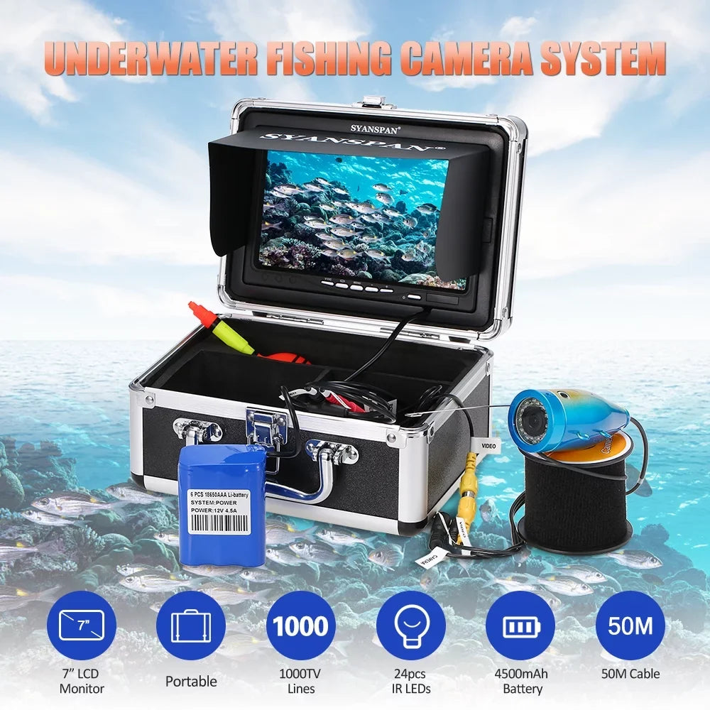 SizeYANSizePAN Fishing Camera,Camera Kit 24pcs Ice Lake Boat Fish Ice Lake Leds Fish Ice Portable 7" Inch Ir Leds Fish 1000tvl Waterproof Camera 7" InchCamera Huiop Portable Buzhi