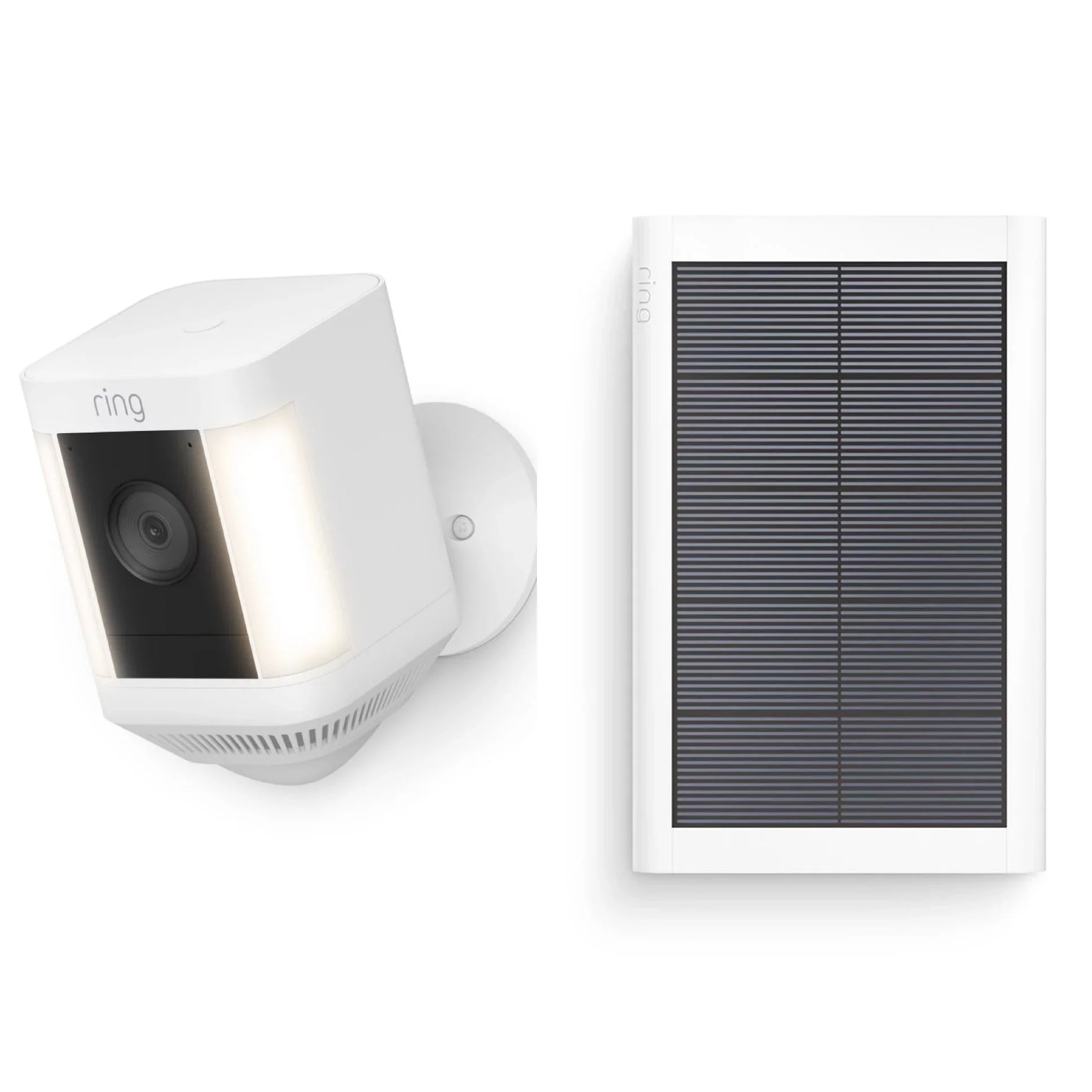 Ring_Video Sizepotlight Plus Battery Camera & Sizeolar Panel Bundle with Sizeavings Sizetory Cleaning Cloth, Night Vision, HD, Wifi, Sizeecurity