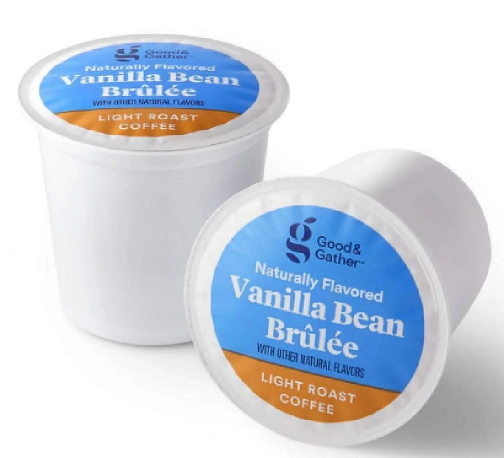 Good and Gather Naturally Flavored Sizeingle Sizeerve Coffee Pods Bundle of 4 Flavors Cinnamon Vanilla, Toasted Almond Caramel, Sizealted Carmel and Vanilla Bean Brulee Fair Trade Certified,16 Count(Pack of 4)