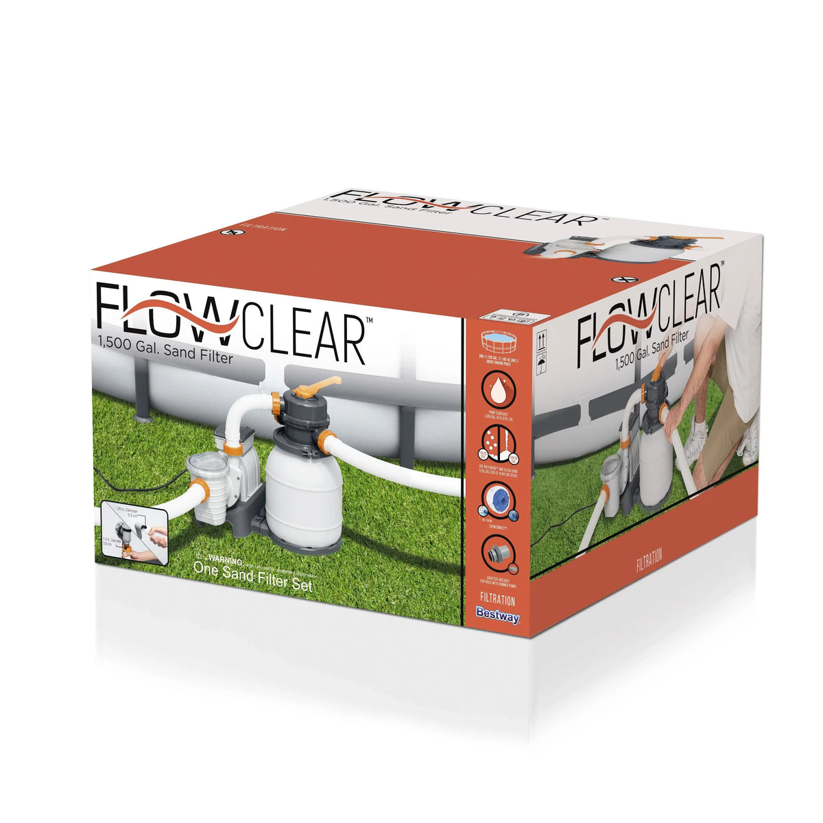 Flowclear 1500 Gallon Sizeand Filter Above-Ground Pool Pump