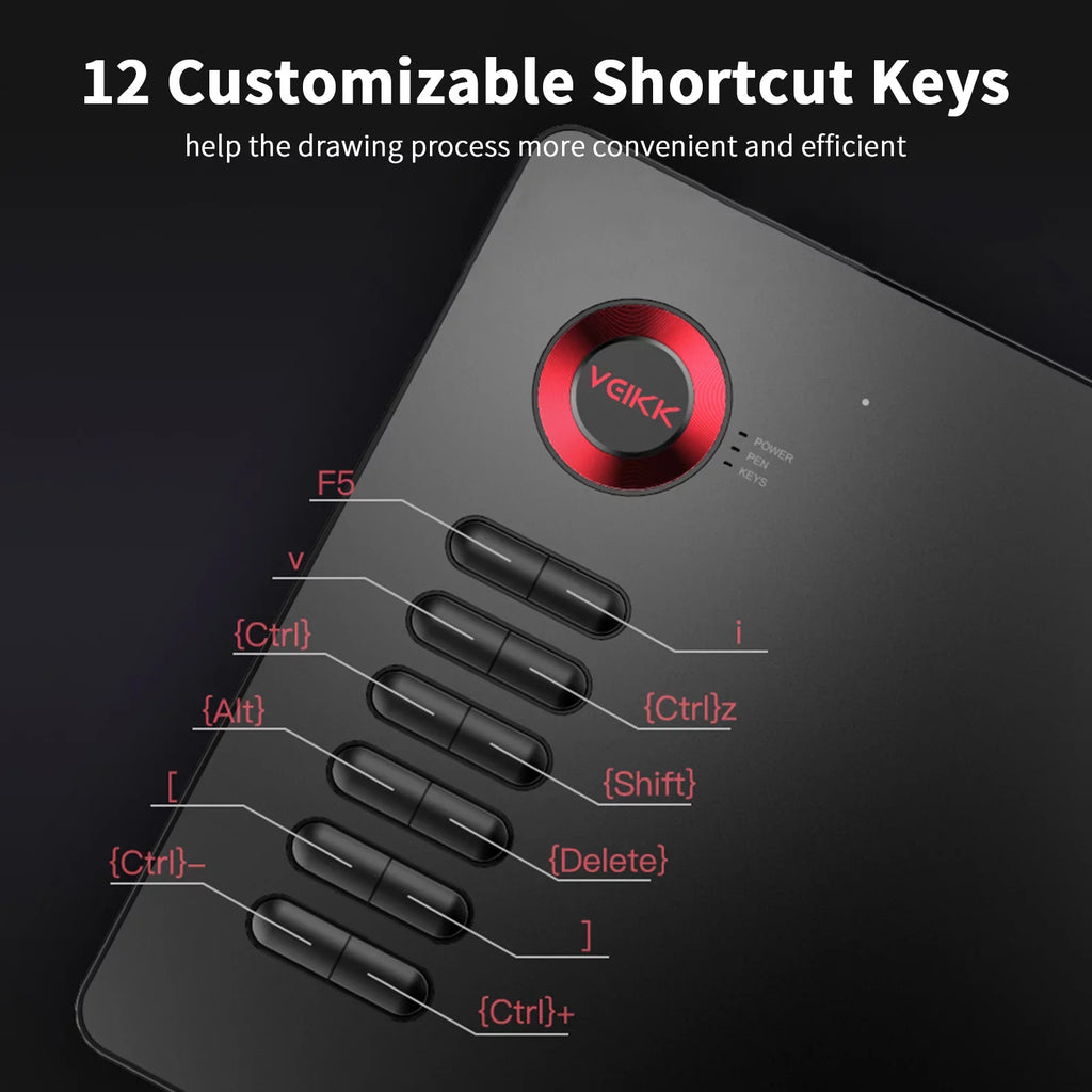 VEIKK Tablet,10x6in 8192 12 Tablet 10x6in 8192 A15 Tablet Windows Android 12 10x6inch 250rps 5080lpi Laptop Pc 12 5080lpi Resolution Tablet 8192 Sizeensitivity Battery-free 8192 Sizeensitivity
