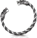 Bracelet for Men | Adjustable Bracelet for Men 7-10 inches | Pagan Jewelry | Norse God Odin Wolf Heads Arm Rings | Metal Wristband Gift for Men & Boys