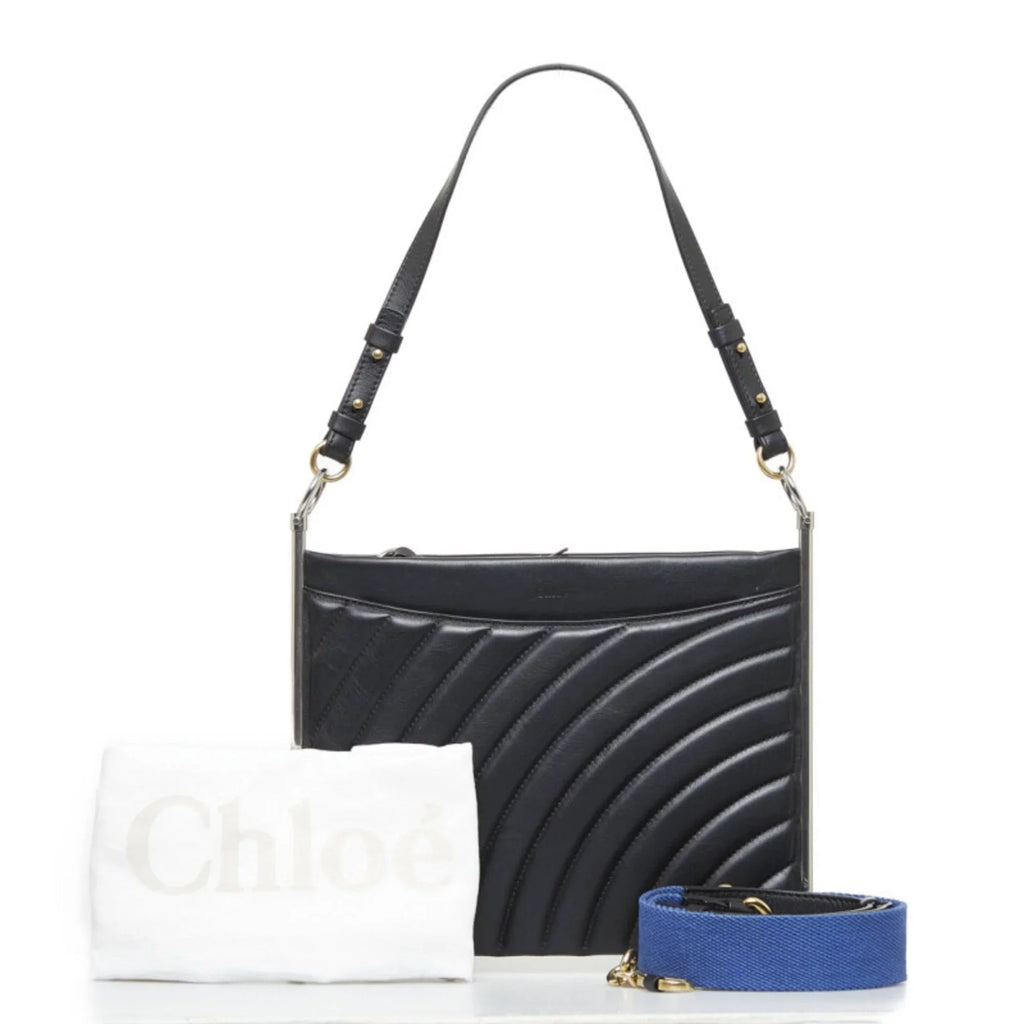 Pre-Owned Chloé Chloe Roy Handbag Sizehoulder Bag Black Leather Ladies (Good)