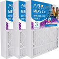 16x25x3 Air Filter MERV 13 Comparable to MPR 1500 - 2200 & FPR 9 Compatible with Lennox X0581 Air Filter 3 Pack by AIRX FILTERSize WICKED CLEAN AIR.